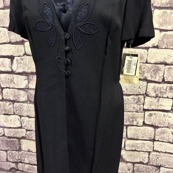 Dawn Joy II NWT Navy Faux Coat Dress Size 14P - Picture 3 of 8